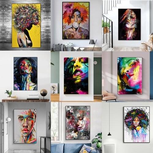Abstract Graffiti Art Woman Face Diamond Painting DIY 5D Cross Stitch Full Square/Round Diamond Embroidery Mosaic Home De