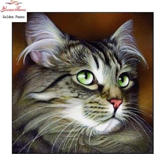 GOLDEN PANNO Diamond Painting Full Square 5D Diy Daimond Embroidery Diamant Mosaic Sale Displasy Broderie Diamant Cat pattern 02