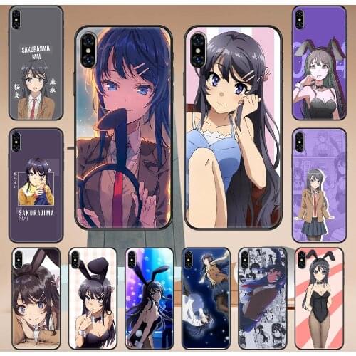 Anime Girl Mai Sakurajima Phone Case Cover Hull For iphone 5 5s se 2 6 6s 7 8 12 mini plus X XS XR 11 PRO MAX black painting