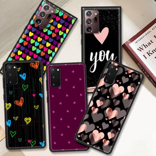 Phone Case For Samsung Galaxy S20 FE S21 S10 S9 Plus S8 S10e Note 20 Ultra 10 Lite 9 8 Soft Cover Sac Cute Love Heart