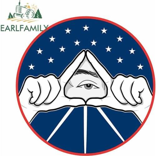 EARLFAMILY 13cm x 12.7cm For Eye of Providence Refrigerator Car Stickers Occlusion Scratch Decal Car Accessories Decoration