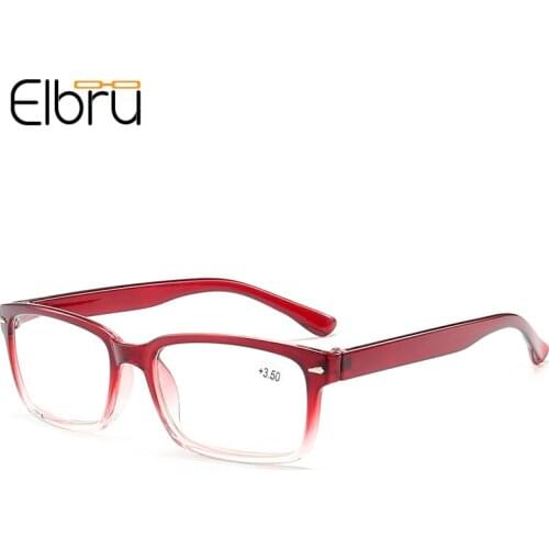 Elbru Fashion Ultralight Reading Glasses Gradient Color Frame Presbyopia Eyeglasses Men Women Hyperopia Eyewear Diopters 1.0 4.0
