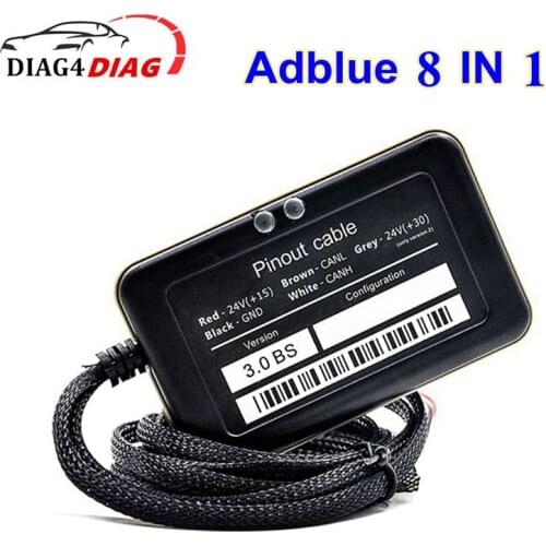 OBD2 AdBlue Emulator 8in1 Full Chip AdBlueOBD2 for Mercedes DAF/Benz/Renault/Scania/Man/Iveco AdBlue System with NOx Sensor