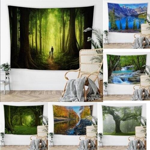 Jungle Tapestry Aesthetic Wall Hanging Background Cloth Sea Picinic Camping Outside Sitting Tablecloth Sofa Cover Room Decor