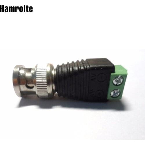 Hamrolte Mini Coax CAT5 CCTV BNC Connector BNC Plug Crimp For CCTV Camera Surveillance Kit System
