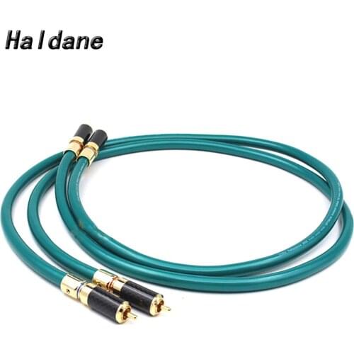 Haldane Pair HIFI Carbon Fiber RCA Plug Ortofon 8N OFC Pure Copper Intecconnect RCA Audio Cable for AMP CD Player Audio Cable