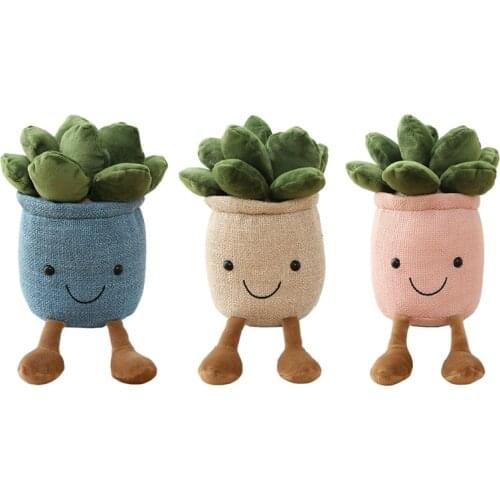 14inch Interactive Toys Realistic Dolls Soft Cotton Miniature Succulents Potted Doll Plush Doll Bedroom Decorations