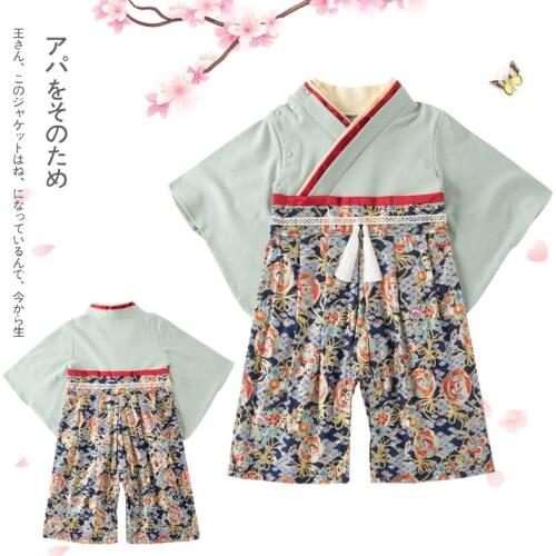 Cotton Floral Kimono Style Baby Clothes Boys and Girls Rompers Newborn Outfits Infant Jumpsuit Toddler Overalls For Girls