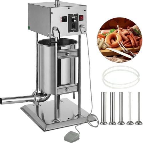 Commercial Electric 15L 33LBS Vertical Sausage Filler Stuffer Meat Maker Stainless Steel