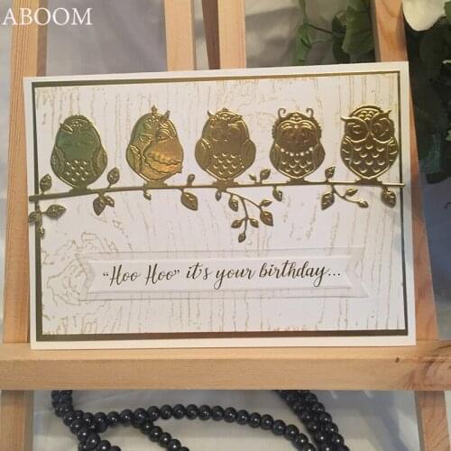 ABOOM Hot 1PC Metal Cute Owls Cutting Dies Stencils For DIY Scrapbooking Photo Album Decoration Embossing Folder DIY Paper Mold