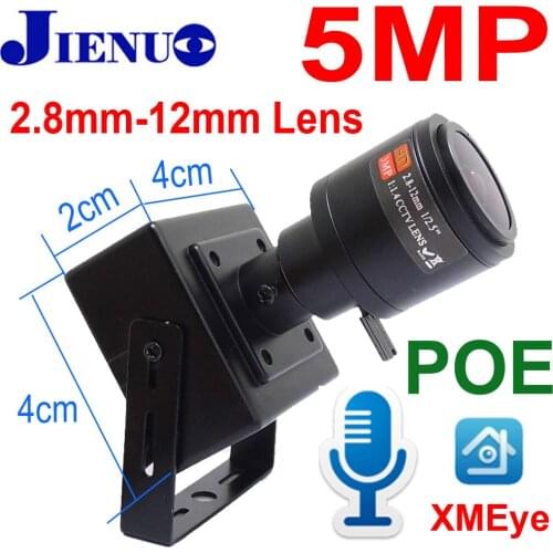 Icsee 5MP Mini Camera 2.8mm-12mm Zoom Audio Cctv Security Video surveillance camera Onvif P2P Home POE Camera Xmeye JIENUO
