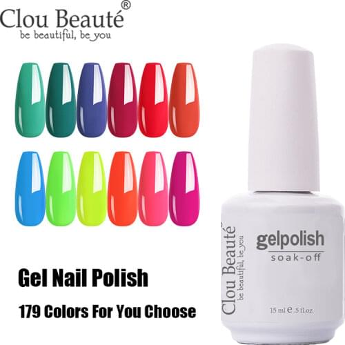 Clou Beaute 15ml UV LED Nail Gel Polish Soak Off Enamel Gel Polish Set All For Manicure Color Nail Gel Varnish Nail Art Design