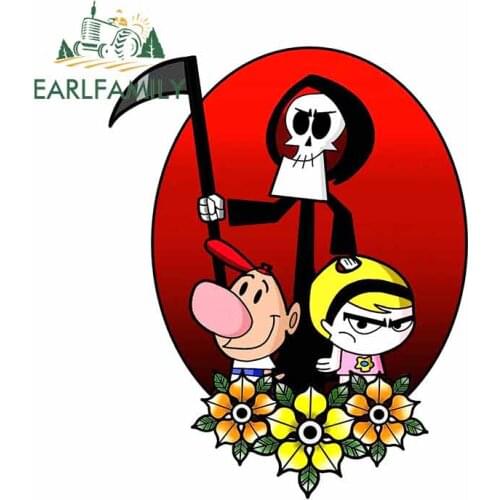 EARLFAMILY 13cm x 10.4cm For Grim Adventures Of Billy And Mandy Motorcycle Car Sticker Occlusion Scratch Decal Decor Waterproof