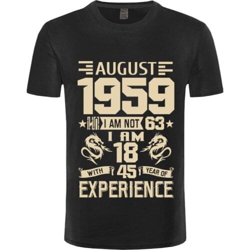 2021 NEW January February March April May June July August 1959 YEARS shirt Mens Short Sleeve T shirt Printed Casual September