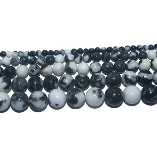 Wholesale Natural Stone Black And White Zebr Beads 4 6 8 10 12 MM Pick Size For Jewelry Making DIY Bracelet Necklace Material