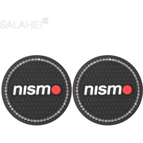2pcs Car Diamond Water Cup Coasters Storage Mat For Nissan Nismo Tiida Teana Skyline X-Trail Qashqai Anti-slip Pad Interior