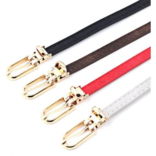 New women long thin leather pin buckle belt dress Corset waist seal girdle strap ladies jeans trouser Pant waistband Accessory