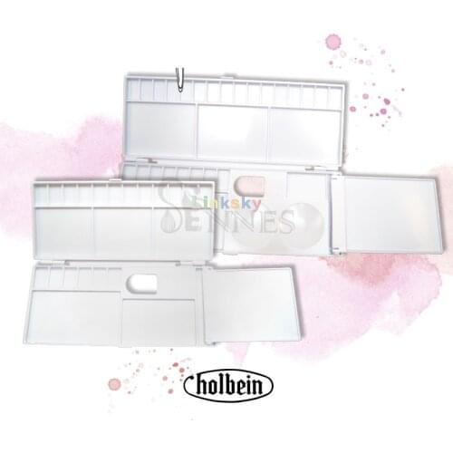 Holbein PP Resin Folding Three Side Watercolor Palette 18 / 24 Grids,Multi Grid Color Matching Area, Create Rich Colors