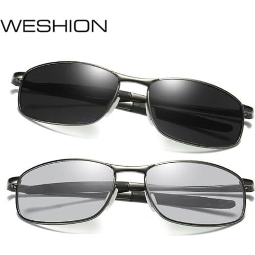WESHION Photochromic Sunglasses Men Polarized 2018 Small Vintage Driving Goggles Man Day Night Sun Glasses Gafas De Sol Mujer