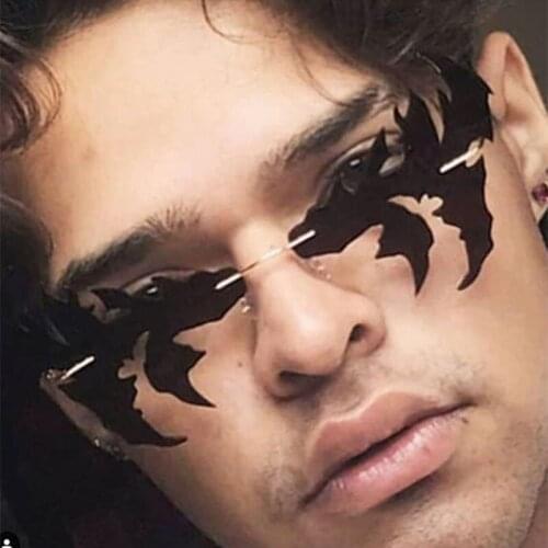 Frameless Steampunk Sunglasses Ladies 2020 Fashion Retro Nostalgic Sunglasses Men Punk Goldfish Shape Sunglasses Glasses UV400