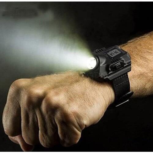 Flashlight Tactical Watches With High Power Rechargeable LED Flashlight Tactical lantern Wrist Watch Flashlight Torch LED