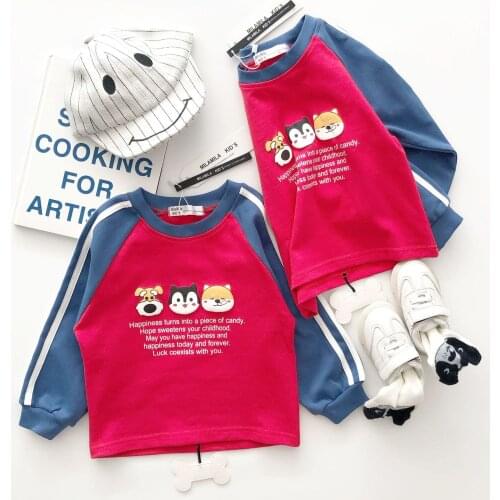 Tonytaobaby Baby Clothes Girls Sweatshirt Autumn Children Boys Sweatshirts Baby Clothes Dog Pattern