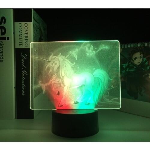 Two-Color Series Unicorn And Bird 3D Lamp Visual Illusion Acrylic Light Guide Plate Home Decoration for Festival Birthday Gifts