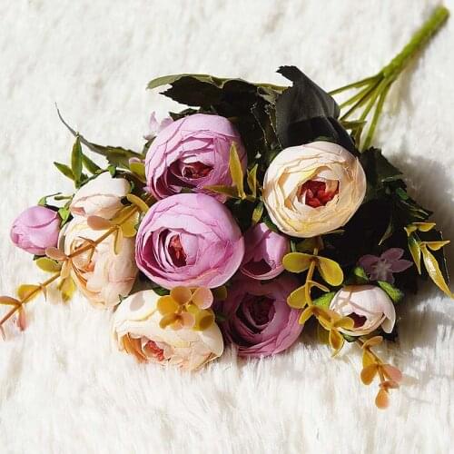 Decorations Camellia Artificial Bouquets Home Window Office Flower Bridal Bunch