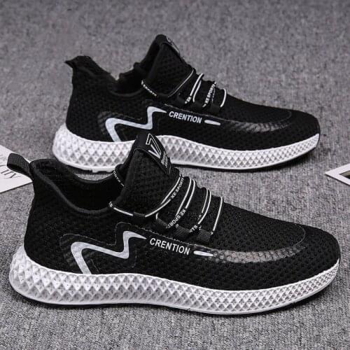 Spring mens shoes 2021 new mens leisure sports shoes fashion running shoes student flying woven breathable shoes