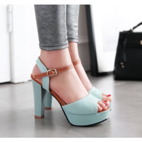 2017 Top New Arrival Medium(b,m) Fashion Sandalias Mujer Big Size 34- 45 Sandals Ladies Lady Shoes High Heel Women Pumps M55
