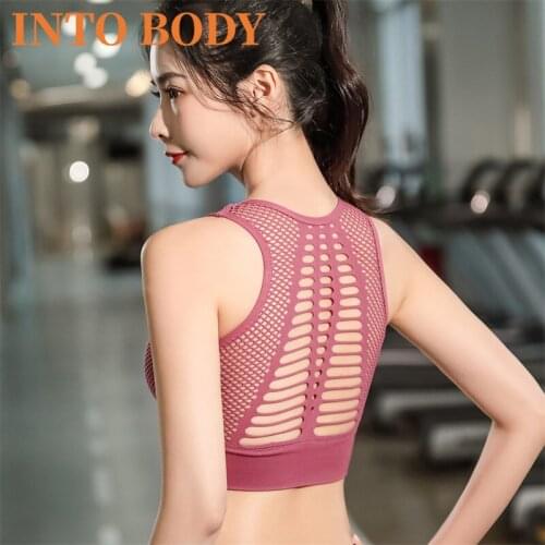 Of Womens Sports Bra Breathable Beautiful Back Without Steel Ring Hollow Shockproof Fitness Yoga Running Underwear Sports Vest