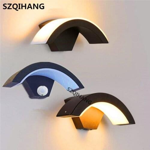 1PCS 15W Outdoor Wall Lamp Motion Sensor LED Wall Lamp Outdoor Waterproof IP65 Garden Fence Porch Indoor Decoration Lamp