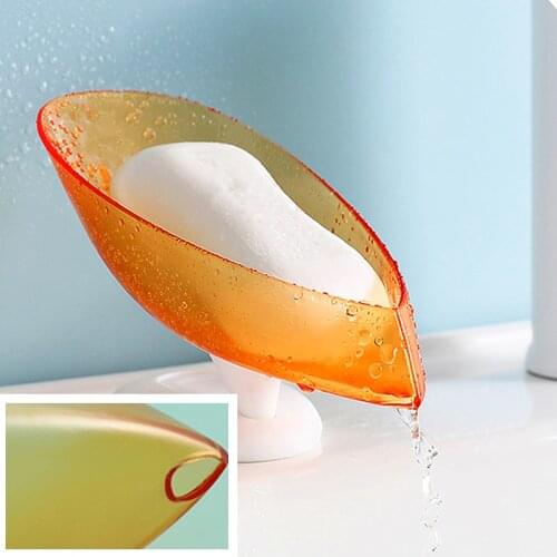 1pc Plastic Soap Box Creative Suction Cup Base Perforated Free Drain Rack Bathroom Shower Soap Holder Household Storage Tray