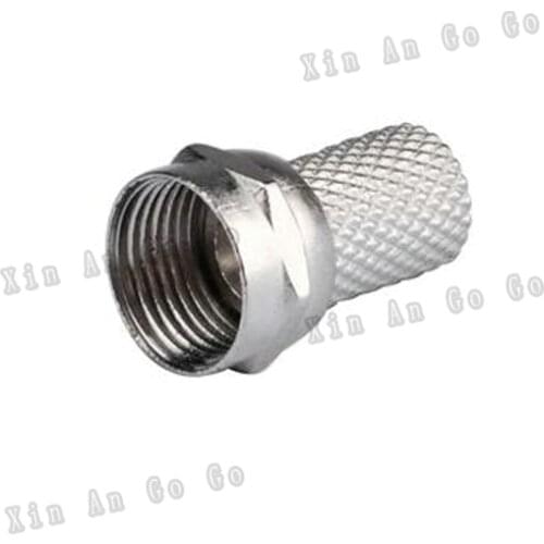 10pcs F male crimp RF Coxial connector F male Plug straight Crimp for RG6 50-5 5D-FB LMR300 coaxial cable fast ship