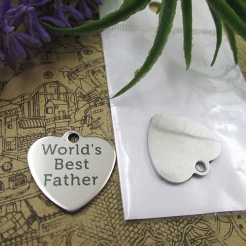 10pcs--"Worlds best Father"stainless steel charms 5 styles for choosing DIY Charms for necklace bracelets