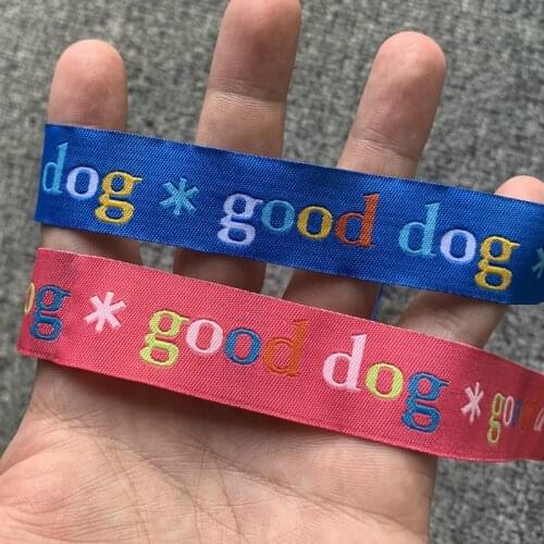 10YARD 22MM OR 16MM good dog Cartoon Jacquard Ribbon