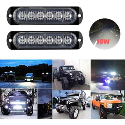 2PC DC 12V-24V Fog lights Truck Trailer Side Marker Indicators Light 6 LEDs Warning Lights for Car SUV Van Truck Car Accessories