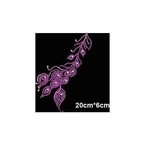 2pc/lot Plant design rhinestones iron on rhinestone motifs hot fix rhinestone motif strass iron patches for shirt