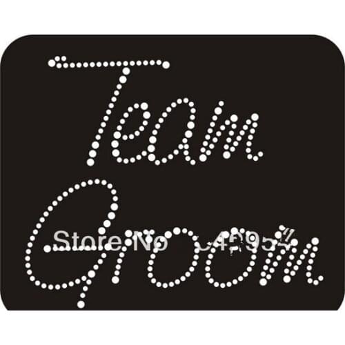 4pc/lot Team Groom design stone Iron On Rhinestone Crystal Transfer designshot fix rhinestone transfer motifs wedding coat