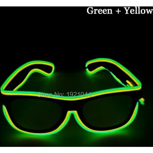 50pcs Multicolor Christmas Light Up Flashing LED Sunglasses Party Lighting Glasses El Wire Neon Props Halloween Party Favors