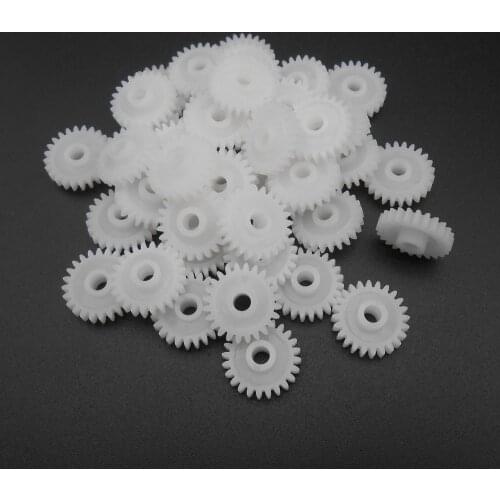 50Pcs 0.5M 0.5 Modulus Plastic Spur Gear Pinion 24T 24 Teeth 24-Tooth 3mm 2.95mm 243A Model Accessories Dia.13mm X 4.5mm *FD192