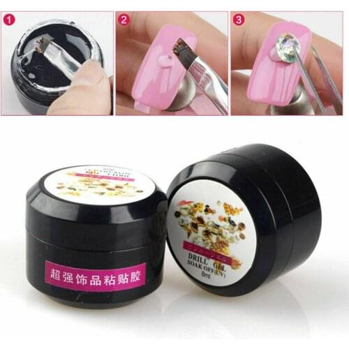 8ml Acrylic UV Nail Glue For Rhinestones False Nail Art Tips Clear Point Drill Gel anicure Decoration Adhesive 1*Clear UV Gel