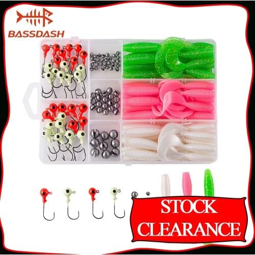 Bassdash Freshwater Saltwater Essential Bass Fishing Lure Accessories Tackle Kit, with Plastic Tackle Box, 154 pcs tackle kit