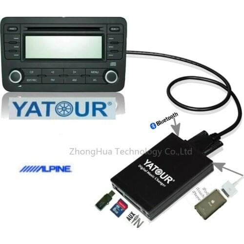 Yatour YTM07 Muusic Digital Car CD changer USB SD AUX Bluetooth ipod iphone interface for Alpine AI-NET MP3 Player Adapter