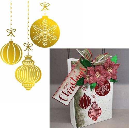 Decorative Balls Hot Foil Plate Chritstmas Fancy Balls for DIY Scrapbooking Embossing Crafts Cards Decoration New 2019