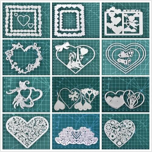 DiyArts Heart Dies Ring Metal Cutting Dies Craft Stencil for Decor Punching Templates for Diy Scrapbooking Wedding Dies New 2020