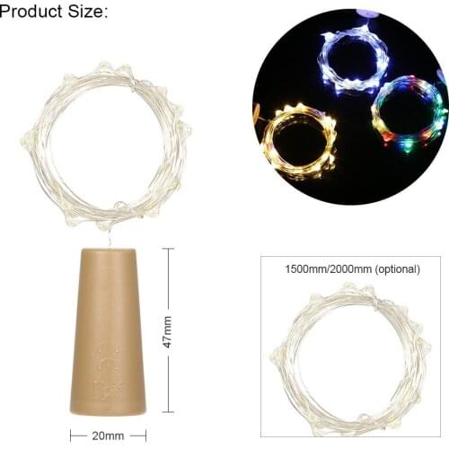 6pcs 4.5V 1.2W 2M 20 LED Copper Wire Fairy String Light Warm White Twistable Bendable Foldable Bottle Stopper Lamp IP65