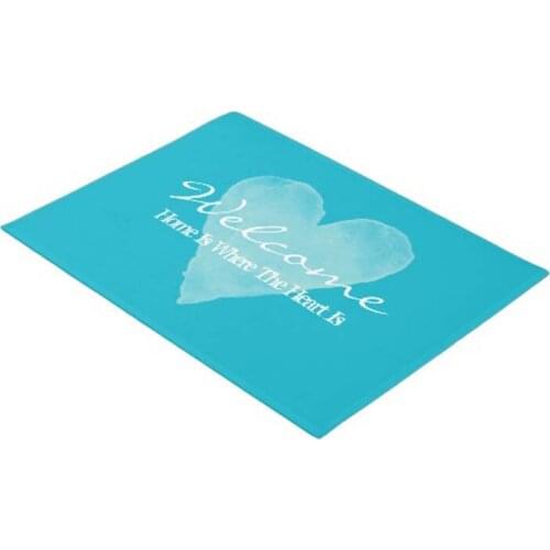 Home is where the heart is turquoise blue door mat Home Decoration Entry Non-slip Door Mat Rubber Washable Floor Carpet