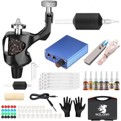 Good Quality Starter Tattoo kits Motor Rotary Tattoo Machine Permanent Makeup Needle Cartridges Accessaries