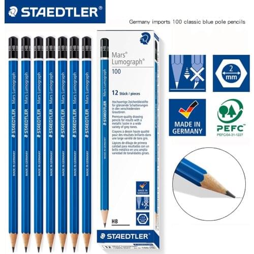 12pcs/set STAEDTLER Sketch Pencil 100 Professional Drawing Painting Art Students Sketch 2H4B6B8B Beginner Students Use 2B Pencil